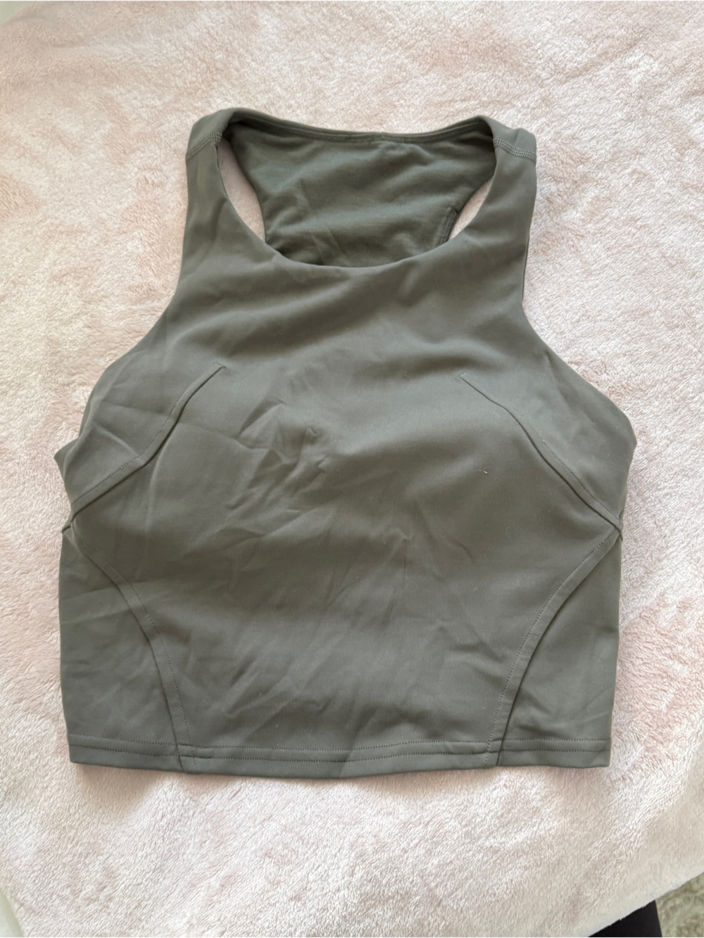 lululemon athletica Olive Green High-Neck Crop Top